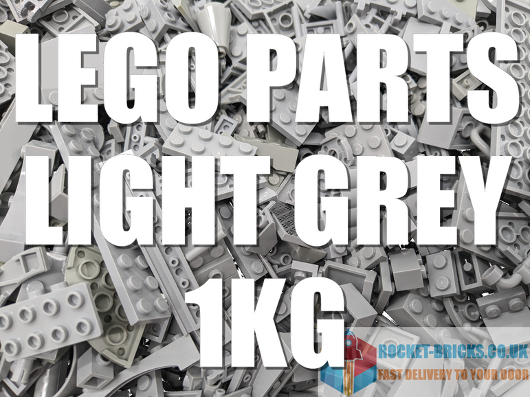 ⭐️️LEGO 1KG BUNDLES INCL MIXED BRICKS PARTS PIECES TILES - LIGHT GREY / LIGHT BLUISH GREY⭐️