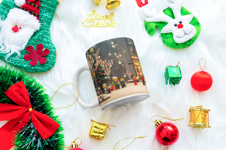 ⭐️️Exclusive Lego Christmas Scene Mug - MoMA | NYC | New York⭐️️