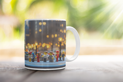 ⭐️️Lego Christmas Scene Mug: Columbus Circle | NYC | New York⭐️️