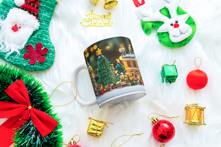 ⭐️️Lego Christmas Scene Mug: The Cloisters | NYC | New York⭐️️