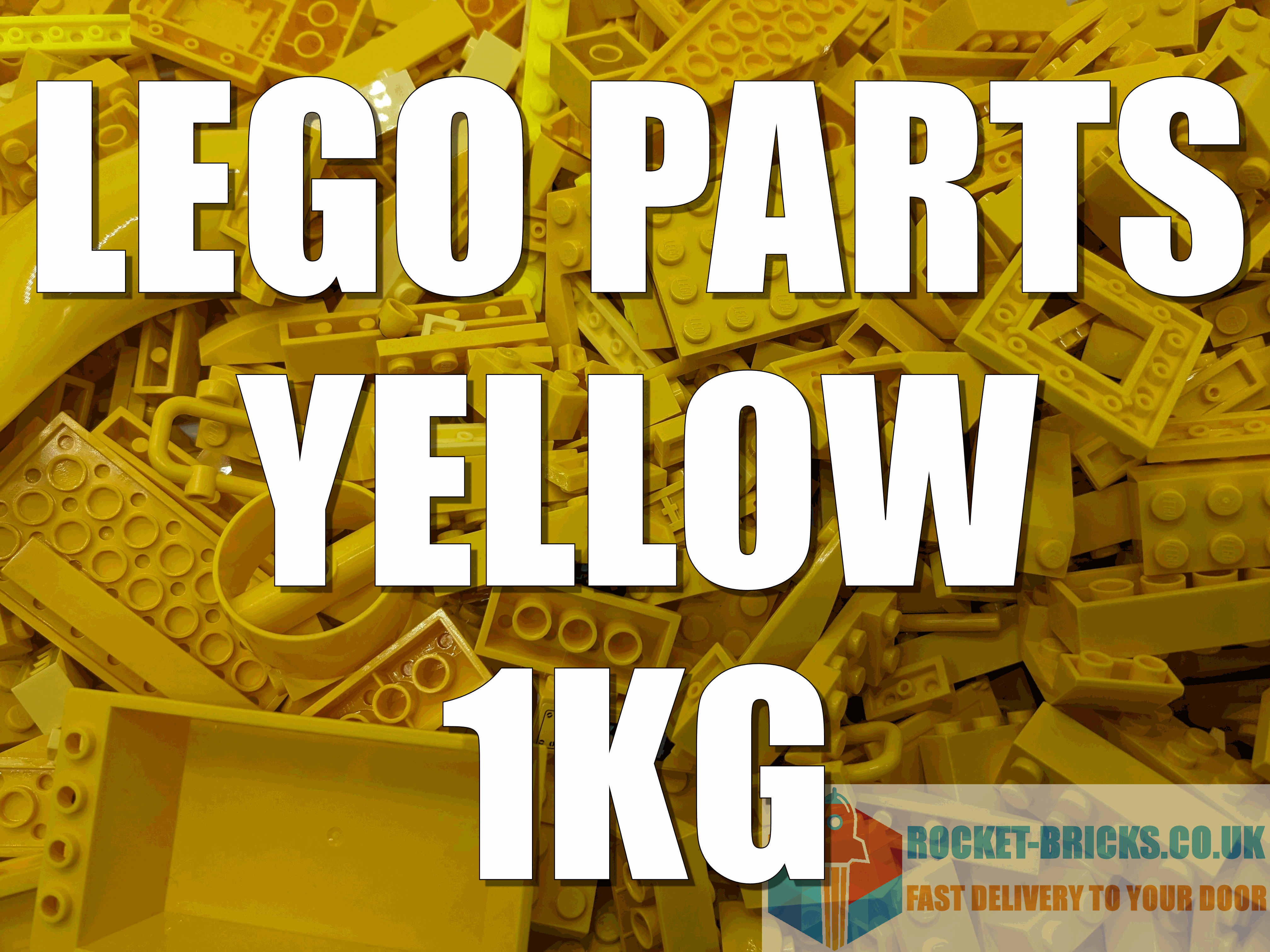 ⭐️️LEGO 1KG BUNDLES INCL MIXED BRICKS PARTS PIECES TILES - YELLOW⭐️