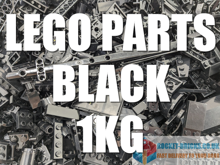 ⭐️️LEGO 1KG BUNDLES INCL MIXED BRICKS PARTS PIECES TILES - BLACK⭐️