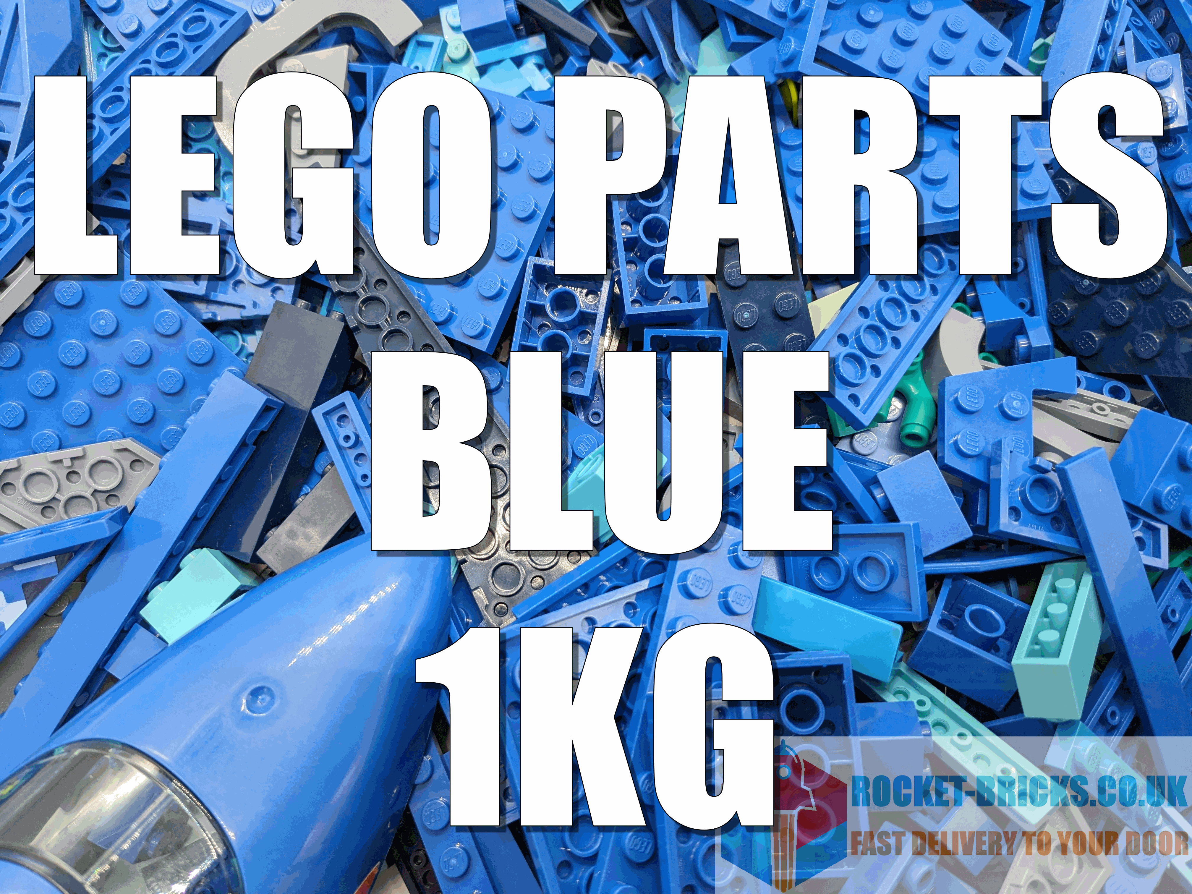 ⭐️️LEGO 1KG BUNDLES INCL MIXED BRICKS PARTS PIECES TILES - BLUE⭐️