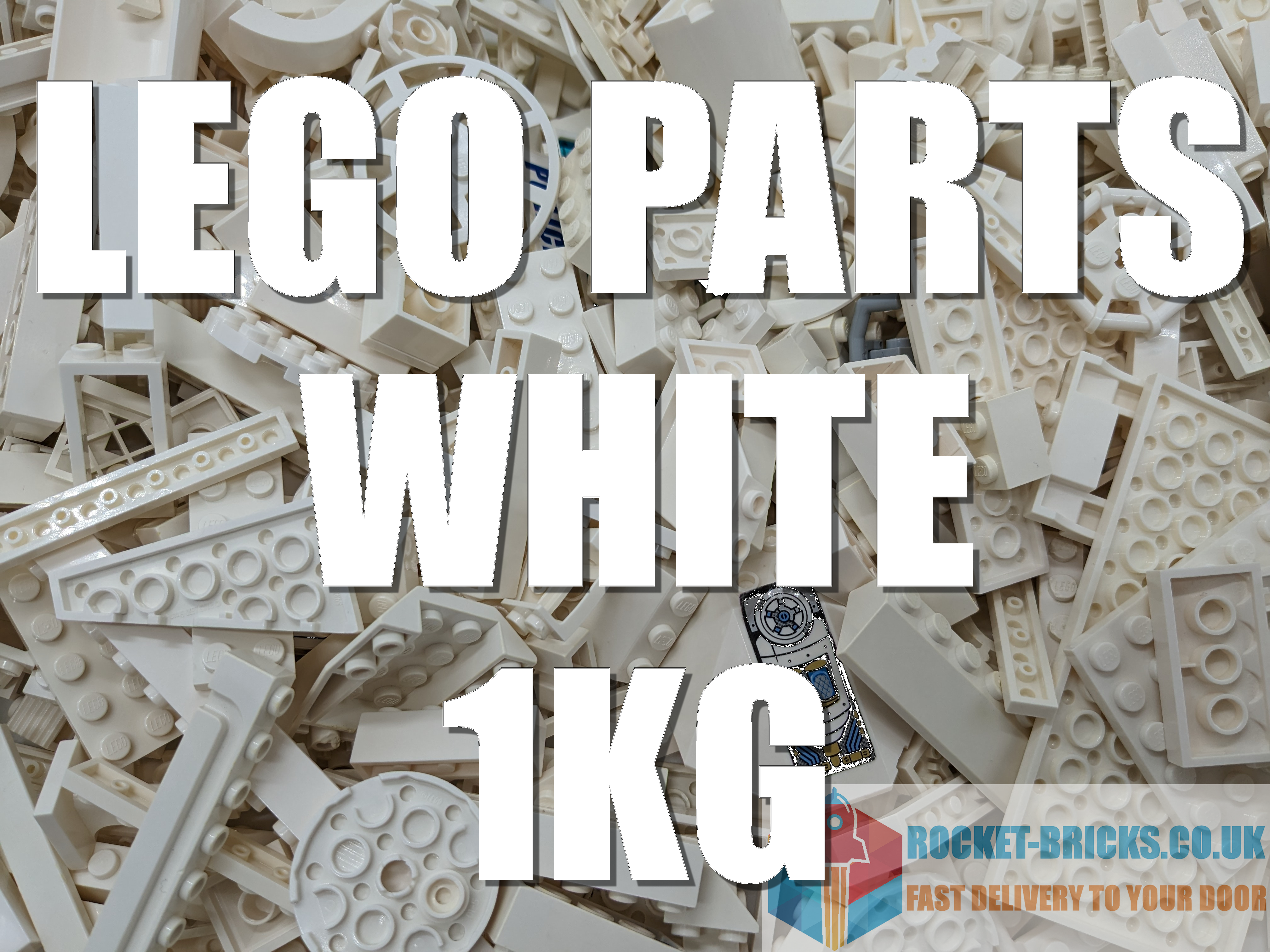 ⭐️️LEGO 1KG BUNDLES INCL MIXED BRICKS PARTS PIECES TILES - WHITE⭐️