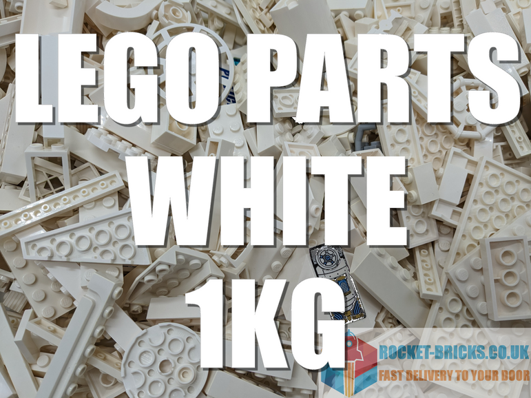 ⭐️️LEGO 1KG BUNDLES INCL MIXED BRICKS PARTS PIECES TILES - WHITE⭐️