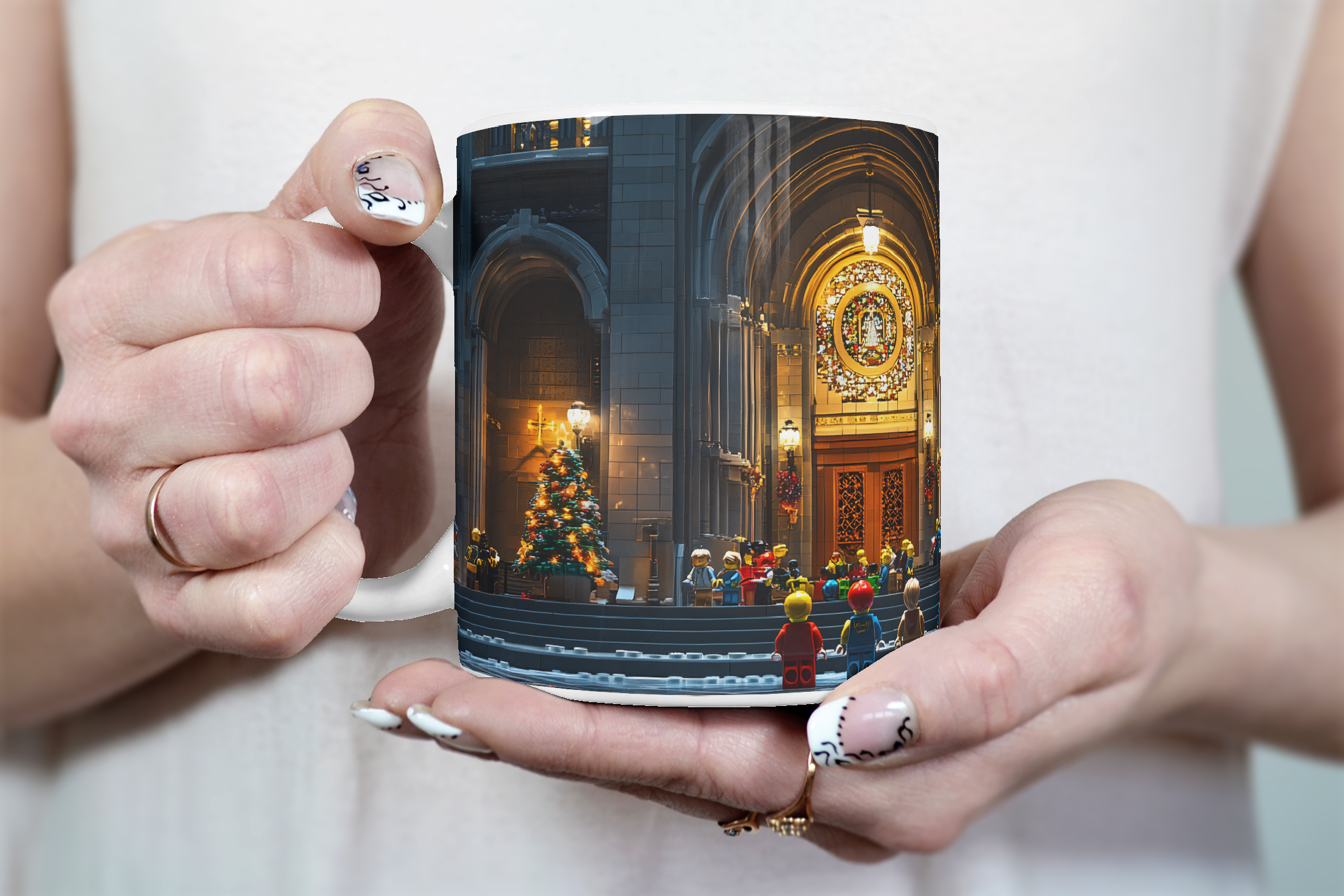 ⭐️️Lego Christmas Scene Mug: Cathedral of St. John the Divine | NYC | New York⭐️️