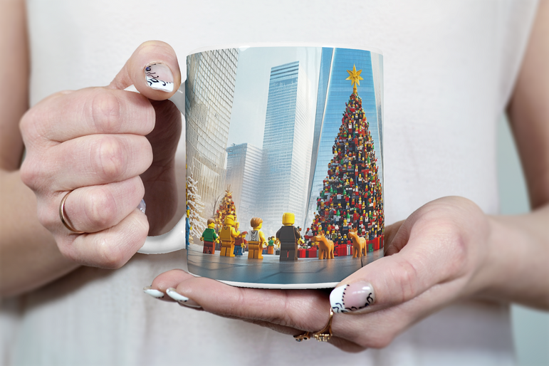 ⭐️️Exclusive Lego Christmas Scene Mug - One World Trade Center | NYC | New York⭐️️