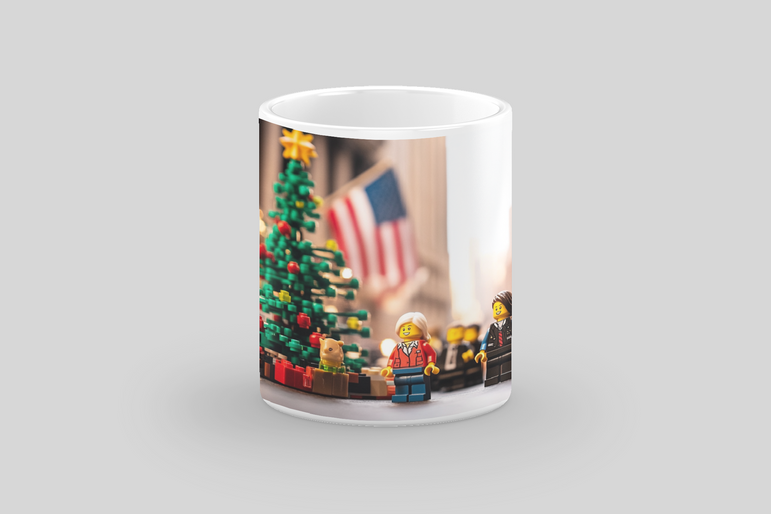 ⭐️️Exclusive Lego Christmas Scene Mug - Wall Street & NYSE | NYC | New York⭐️️