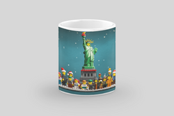 ⭐️️Lego Christmas Scene Mug: Statue of Liberty Visit | NYC | New York⭐️️