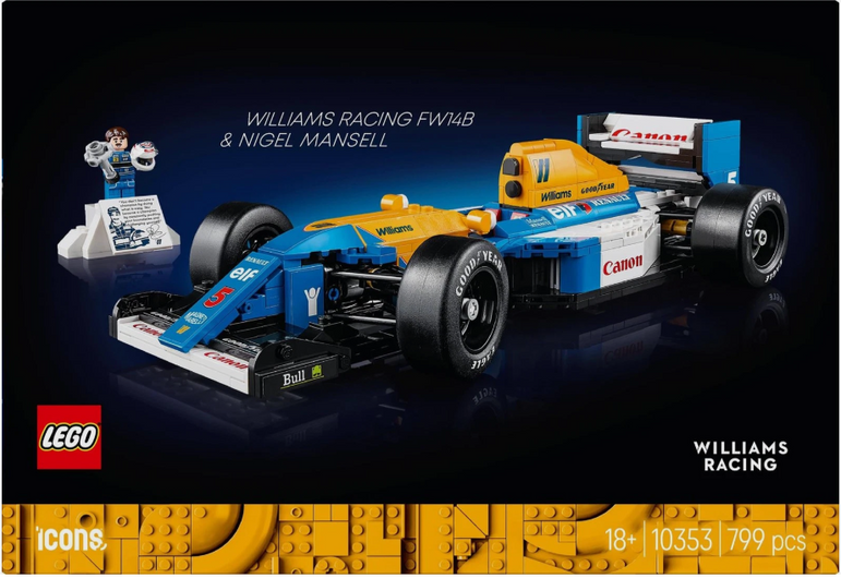 LEGO Icons Williams Racing FW14B & Nigel Mansell Home Office Desk Decor 10353