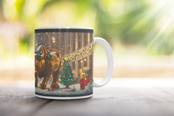 ⭐️️Exclusive Lego Christmas Scene Mug - The Charging Bull | NYC | New York⭐️️