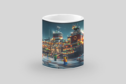 ⭐️️Lego Christmas Scene Mug: Intrepid Sea, Air & Space Museum | NYC | New York⭐️️