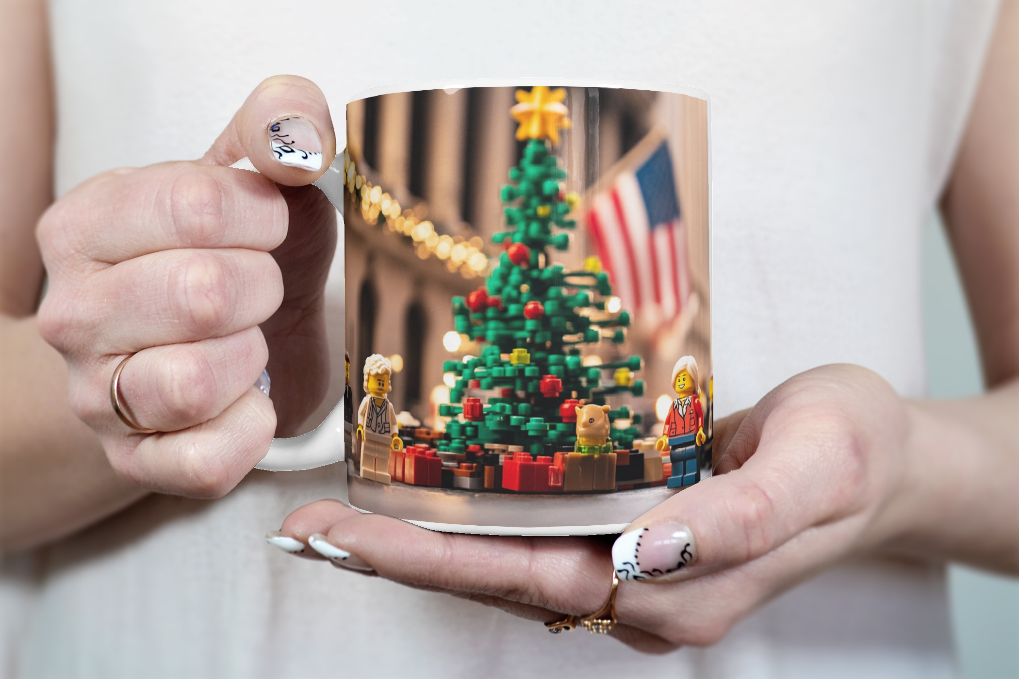 ⭐️️Exclusive Lego Christmas Scene Mug - Wall Street & NYSE | NYC | New York⭐️️