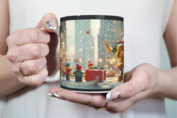 ⭐️️Exclusive Lego Christmas Scene Mug - The Charging Bull | NYC | New York⭐️️