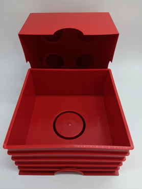 LEGO® Storage Box 2x2 Brick 4 Stud Red Genuine 5006968