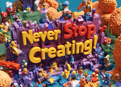 Creative Bricks: Never Stop Creating Art Print