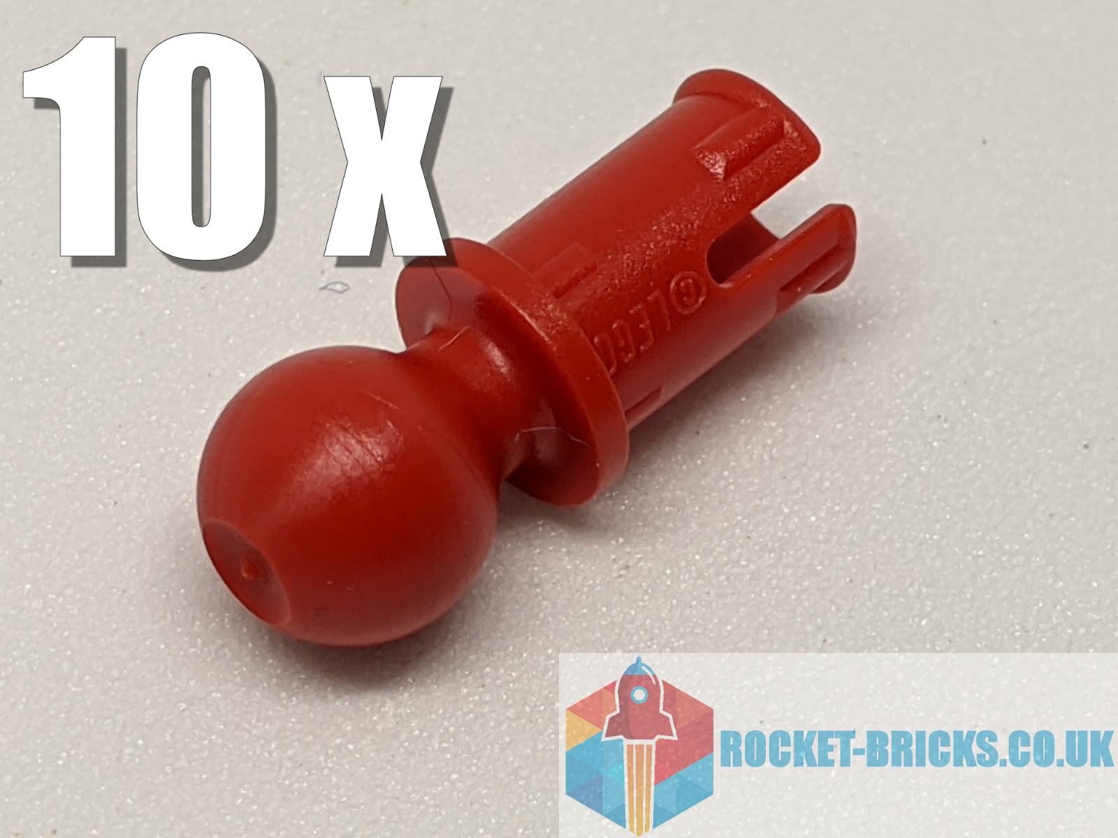 ⭐️️10 x NEW LEGO 6628 PIN W/FRICTION RIDGES LENGTHWISE & TOW BALL- RED- 6254216️⭐️