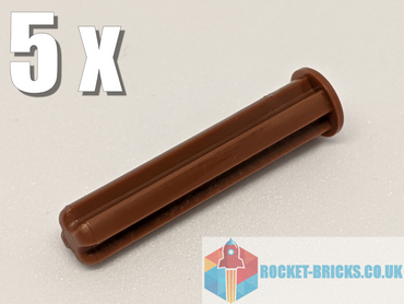 ⭐️️5 x NEW LEGO 24316 AXLE 3 WITH STOP - REDDISH BROWN - 6135494⭐️