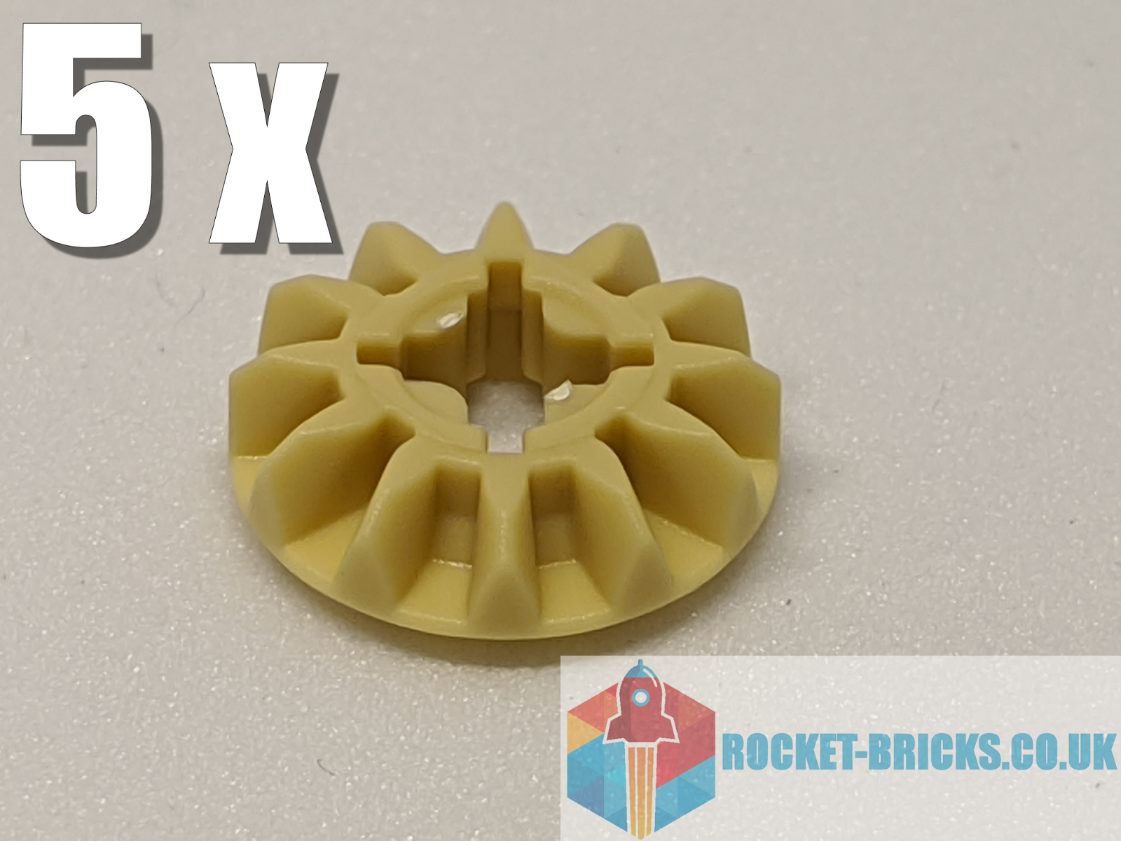 ⭐️️5 x NEW LEGO 6589 GEAR 12 TOOTH BEVEL - TAN - 4514556️⭐️